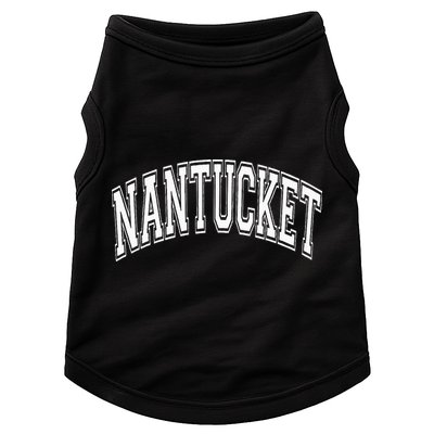 Nantucket Massachusetts Varsity Style Pink With White Text Doggie Tank