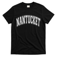 Nantucket Massachusetts Varsity Style Pink With White Text T-Shirt