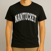 Nantucket Massachusetts Varsity Style Pink With White Text T-Shirt