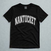 Nantucket Massachusetts Varsity Style Pink With White Text T-Shirt