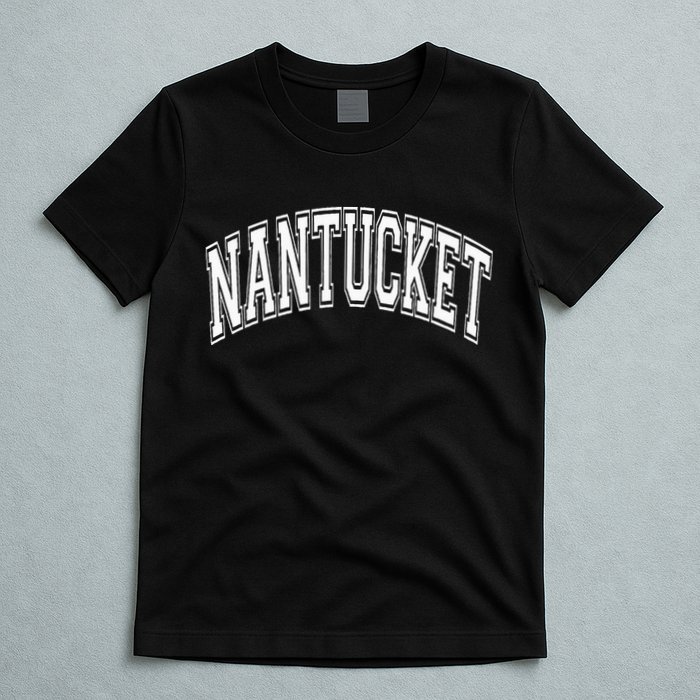 Nantucket Massachusetts Varsity Style Pink With White Text T-Shirt