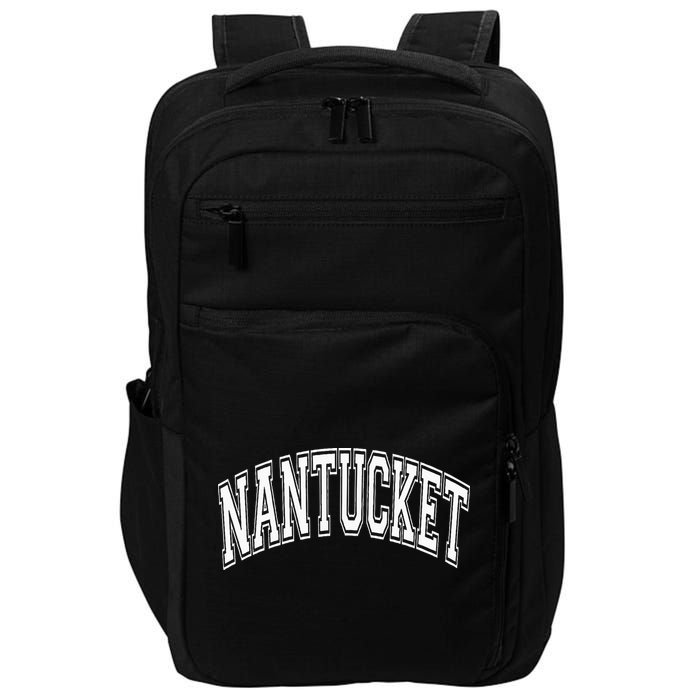 Nantucket Massachusetts Varsity Style Pink With White Text Impact Tech Backpack