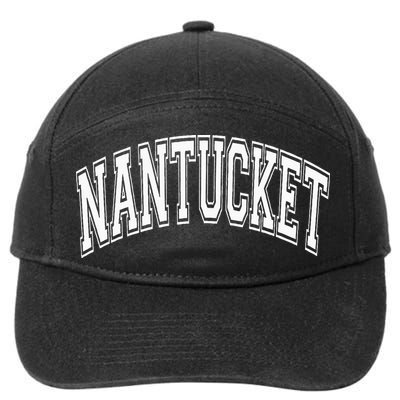 Nantucket Massachusetts Varsity Style Pink With White Text 7-Panel Snapback Hat