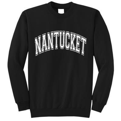 Nantucket Massachusetts Varsity Style Pink With White Text Tall Sweatshirt