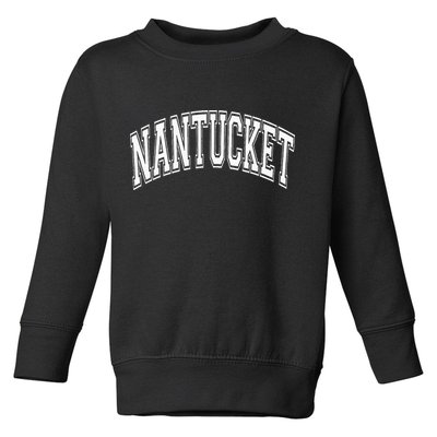 Nantucket Massachusetts Varsity Style Pink With White Text Toddler Sweatshirt