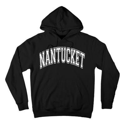 Nantucket Massachusetts Varsity Style Pink With White Text Tall Hoodie