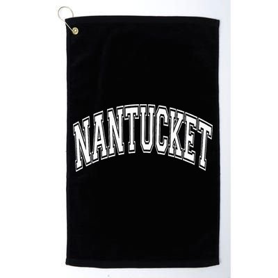 Nantucket Massachusetts Varsity Style Pink With White Text Golf Towel