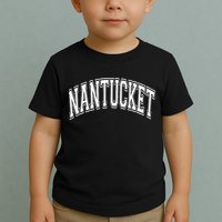 Nantucket Massachusetts Varsity Style Pink With White Text Toddler T-Shirt