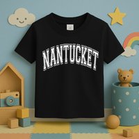 Nantucket Massachusetts Varsity Style Pink With White Text Toddler T-Shirt
