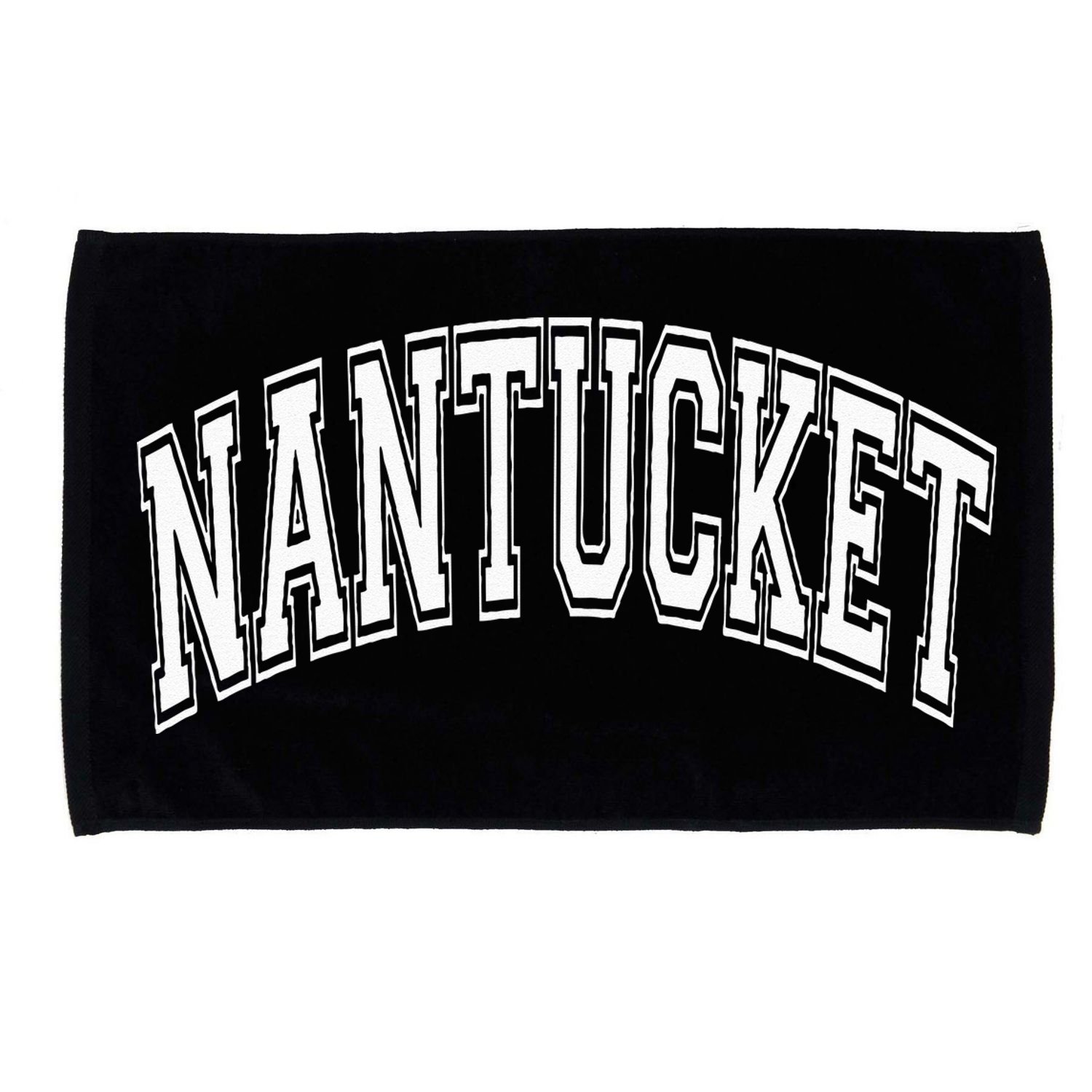 Nantucket Massachusetts Varsity Style Pink With White Text Microfiber Hand Towel