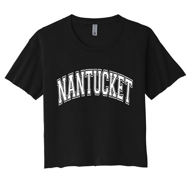 Nantucket Massachusetts Varsity Style Pink With White Text Crop Top