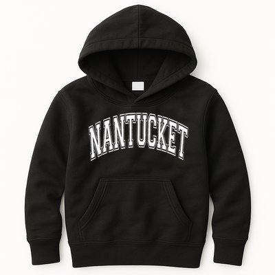 Nantucket Massachusetts Varsity Style Pink With White Text Kids Hoodie
