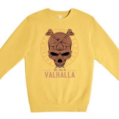 Norse Mythology Viking See You In Valhalla Premium Crewneck Sweatshirt