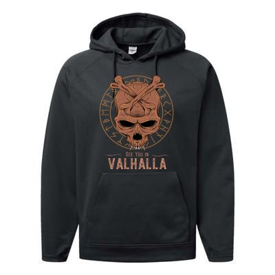 Norse Mythology Viking See You In Valhalla Performance Fleece Hoodie