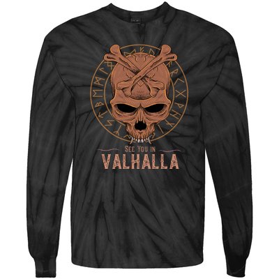 Norse Mythology Viking See You In Valhalla Tie-Dye Long Sleeve Shirt