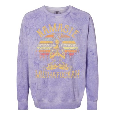 Namaste Muthafuckah Vintage Yoga Lover Gift Colorblast Crewneck Sweatshirt