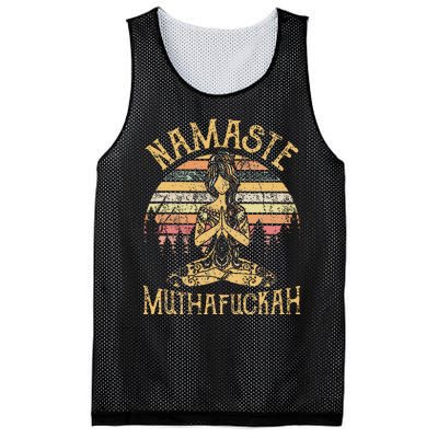 Namaste Muthafuckah Vintage Yoga Lover Gift Mesh Reversible Basketball Jersey Tank