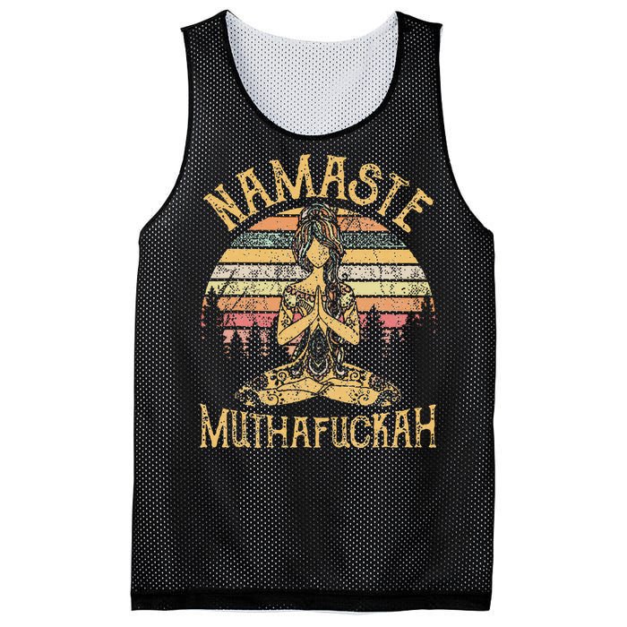 Namaste Muthafuckah Vintage Yoga Lover Gift Mesh Reversible Basketball Jersey Tank