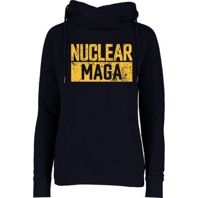 Nuclear Maga Vintage Distressed Nuclear Maga Womens Funnel Neck Pullover Hood