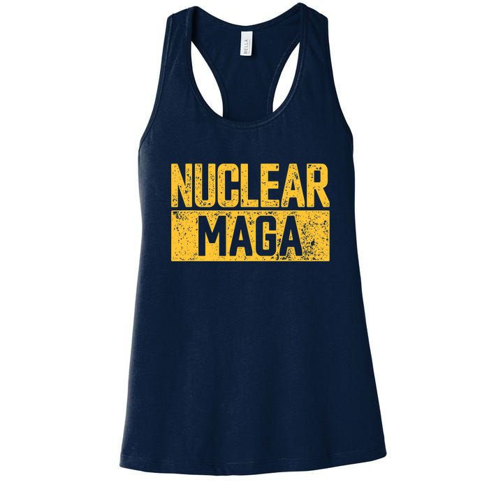 Nuclear Maga Vintage Distressed Nuclear Maga Women's Racerback Tank