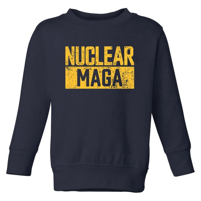 Nuclear Maga Vintage Distressed Nuclear Maga Toddler Sweatshirt