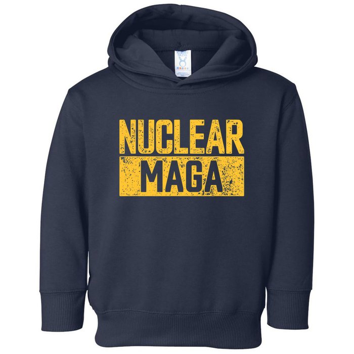 Nuclear Maga Vintage Distressed Nuclear Maga Toddler Hoodie