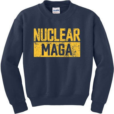 Nuclear Maga Vintage Distressed Nuclear Maga Kids Sweatshirt