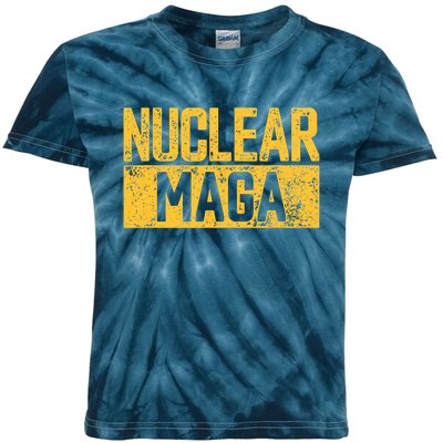 Nuclear Maga Vintage Distressed Nuclear Maga Kids Tie-Dye T-Shirt