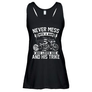 Never Mess With A Man Who Loves God And His Trike Triker Ladies Essential Flowy Tank