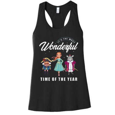 Nutcracker Most Wonderful Time Of The Year Ballet Dance Xmas Women's Racerback Tank