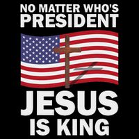 No Matter WhoS President Jesus Is King Drawstring Bag