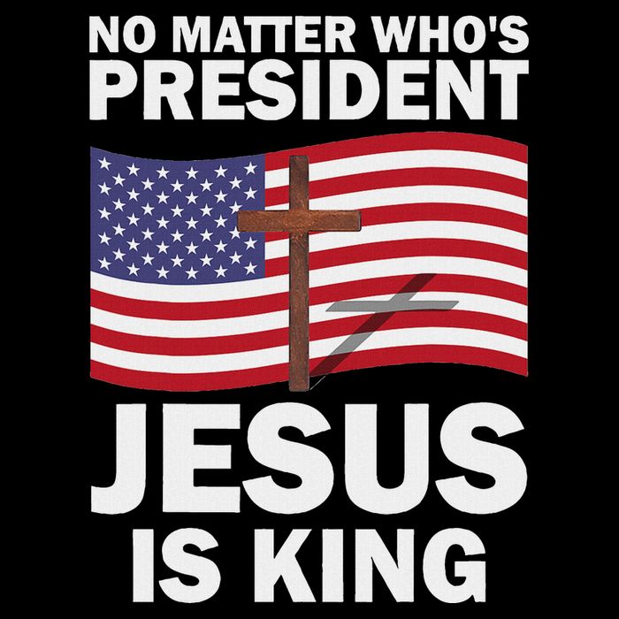 No Matter WhoS President Jesus Is King Drawstring Bag