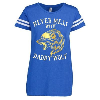 Never Mess With Daddy Wolf Gift Enza Ladies Jersey Football T-Shirt