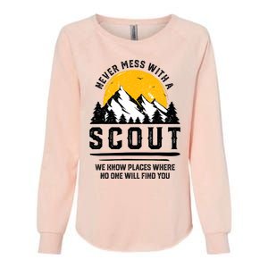 Never Mess With A Scout Funny Camping Proud Scout Scouting Womens California Wash Sweatshirt