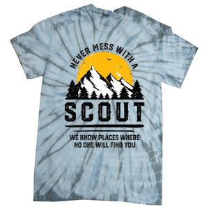 Never Mess With A Scout Funny Camping Proud Scout Scouting Tie-Dye T-Shirt