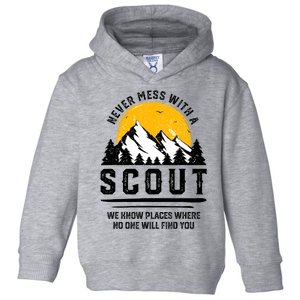 Never Mess With A Scout Funny Camping Proud Scout Scouting Toddler Hoodie