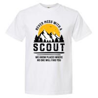 Never Mess With A Scout Funny Camping Proud Scout Scouting Garment-Dyed Heavyweight T-Shirt