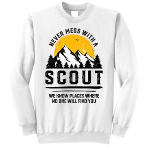 Never Mess With A Scout Funny Camping Proud Scout Scouting Sweatshirt