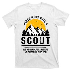 Never Mess With A Scout Funny Camping Proud Scout Scouting T-Shirt