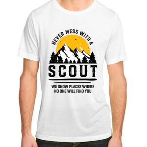 Never Mess With A Scout Funny Camping Proud Scout Scouting Adult ChromaSoft Performance T-Shirt