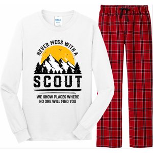 Never Mess With A Scout Funny Camping Proud Scout Scouting Long Sleeve Pajama Set