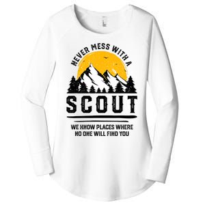 Never Mess With A Scout Funny Camping Proud Scout Scouting Women's Perfect Tri Tunic Long Sleeve Shirt