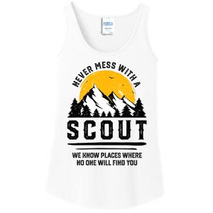 Never Mess With A Scout Funny Camping Proud Scout Scouting Ladies Essential Tank