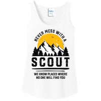 Never Mess With A Scout Funny Camping Proud Scout Scouting Ladies Essential Tank