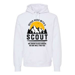 Never Mess With A Scout Funny Camping Proud Scout Scouting Premium Hoodie