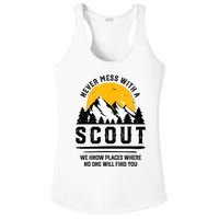 Never Mess With A Scout Funny Camping Proud Scout Scouting Ladies PosiCharge Competitor Racerback Tank