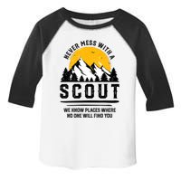 Never Mess With A Scout Funny Camping Proud Scout Scouting Toddler Fine Jersey T-Shirt