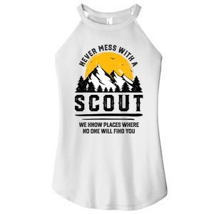 Never Mess With A Scout Funny Camping Proud Scout Scouting Women's Perfect Tri Rocker Tank