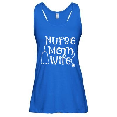 Nurse Mom Wife Stethoscope Mom Wife Nurse Cool Gift Ladies Essential Flowy Tank