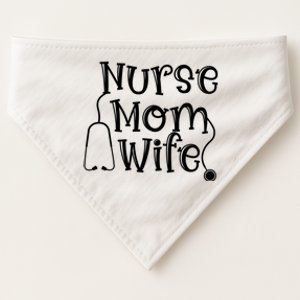 Nurse Mom Wife Stethoscope Mom Wife Nurse Cool Gift USA-Made Doggie Bandana